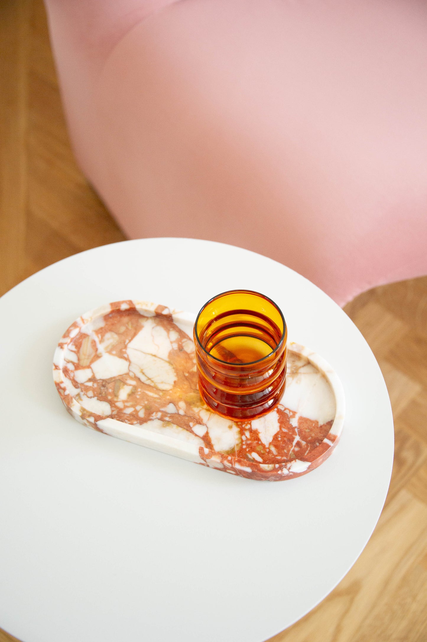 Cosmo Collection Bulgari Red Rounded Marble Tray