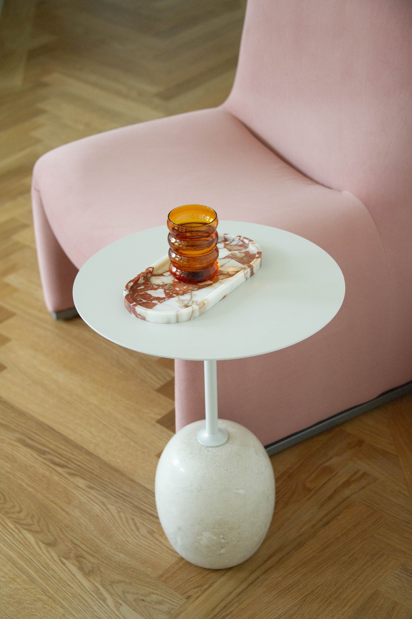 Cosmo Collection Bulgari Red Rounded Marble Tray