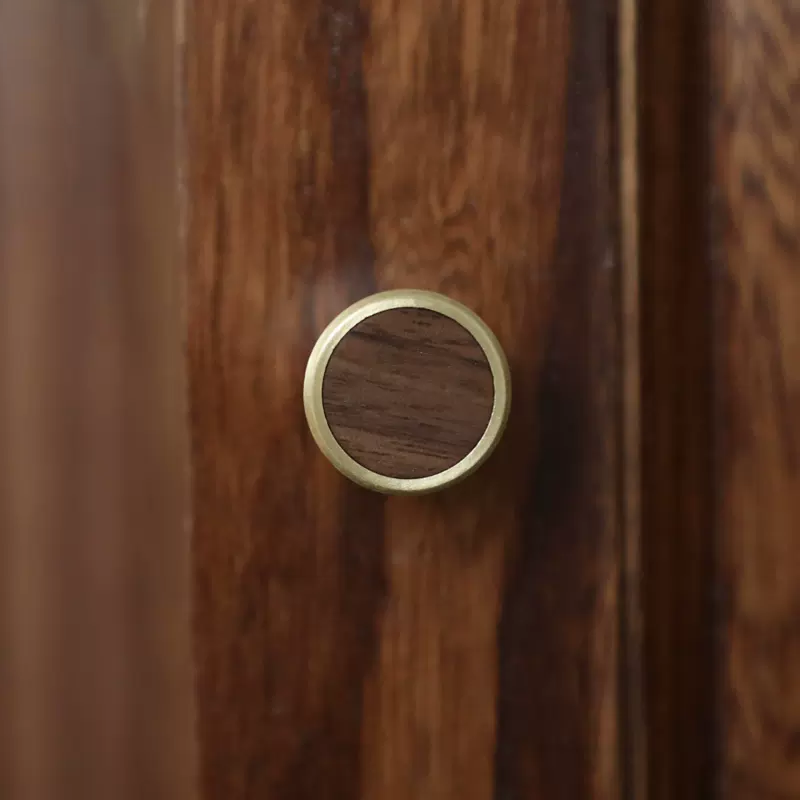 Fusion Round Brass & Timber Knob