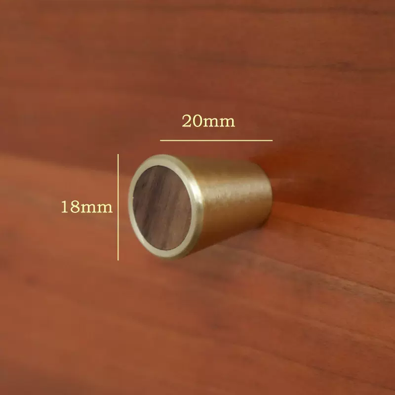 Fusion Round Brass & Timber Knob