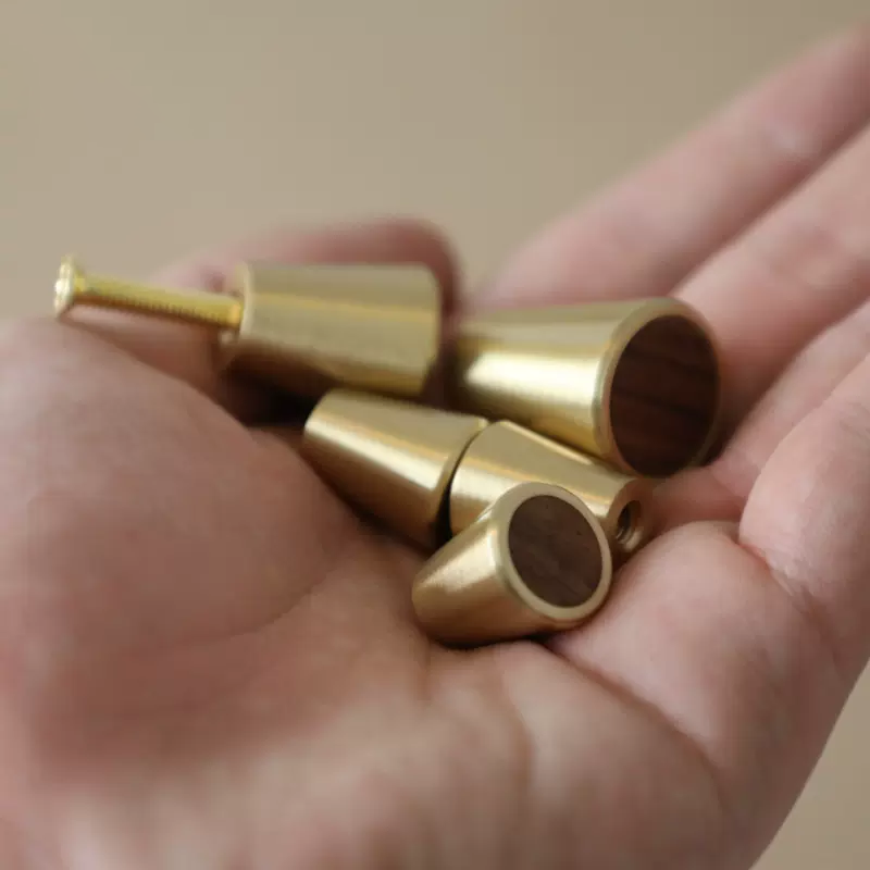 Fusion Round Brass & Timber Knob