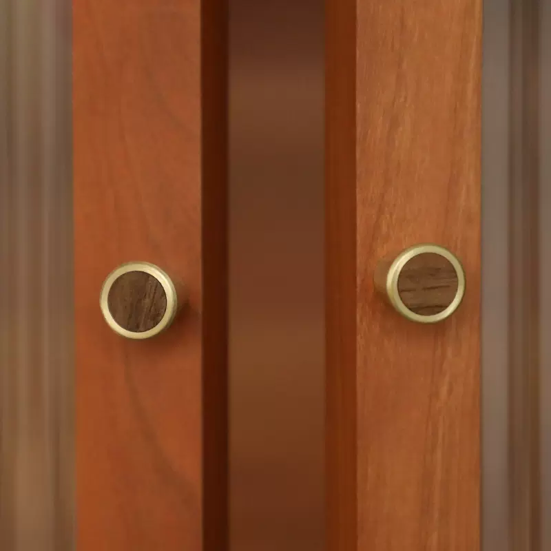 Fusion Round Brass & Timber Knob