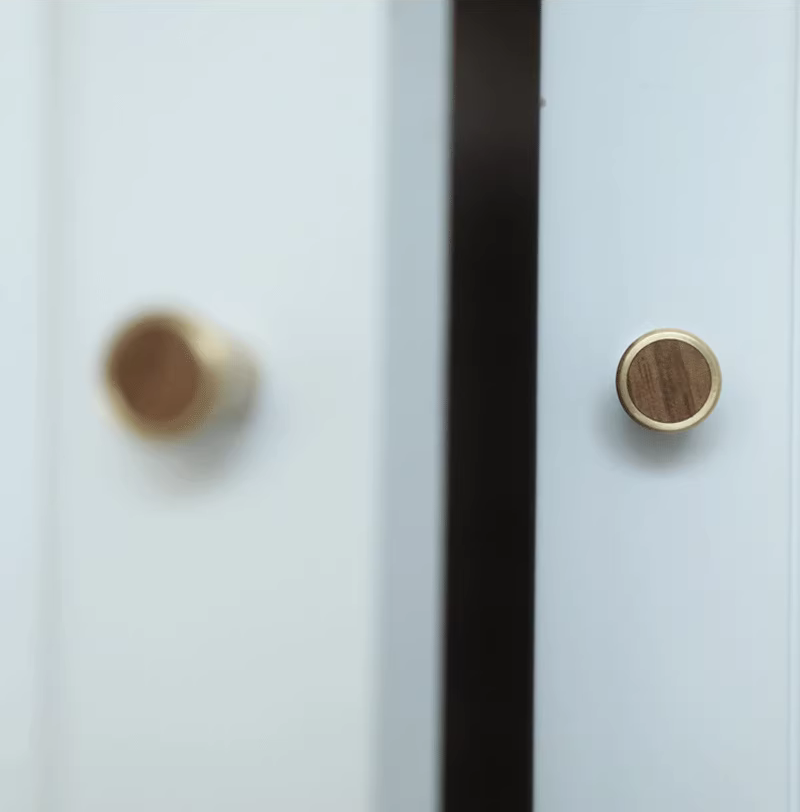 Fusion Round Brass & Timber Knob