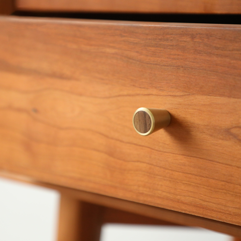 Fusion Round Brass & Timber Knob