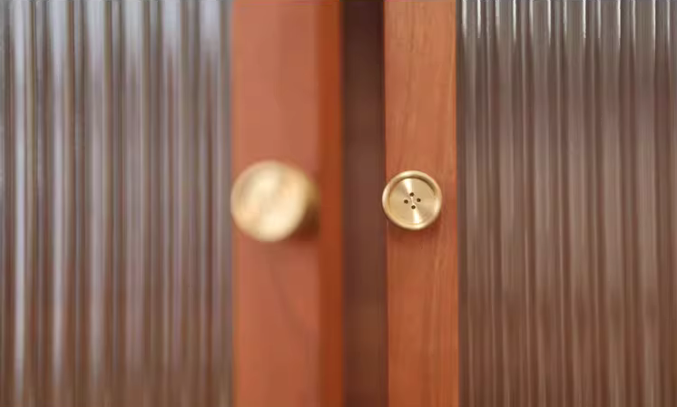 Dot Brass Button Knob (Set of 2)