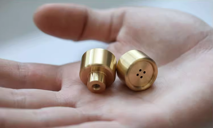 Dot Brass Button Knob (Set of 2)
