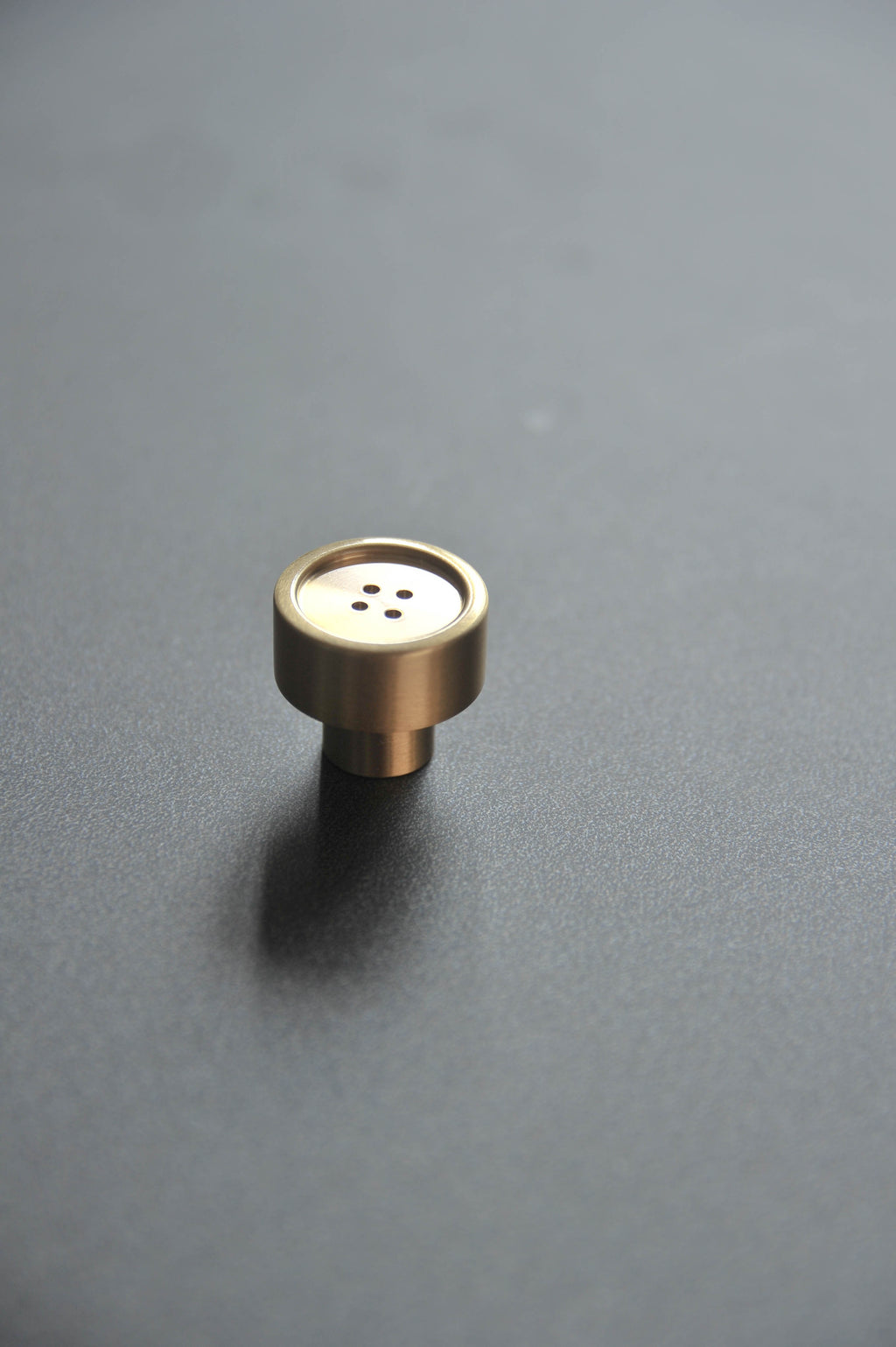 Dot Brass Button Knob (Set of 2)