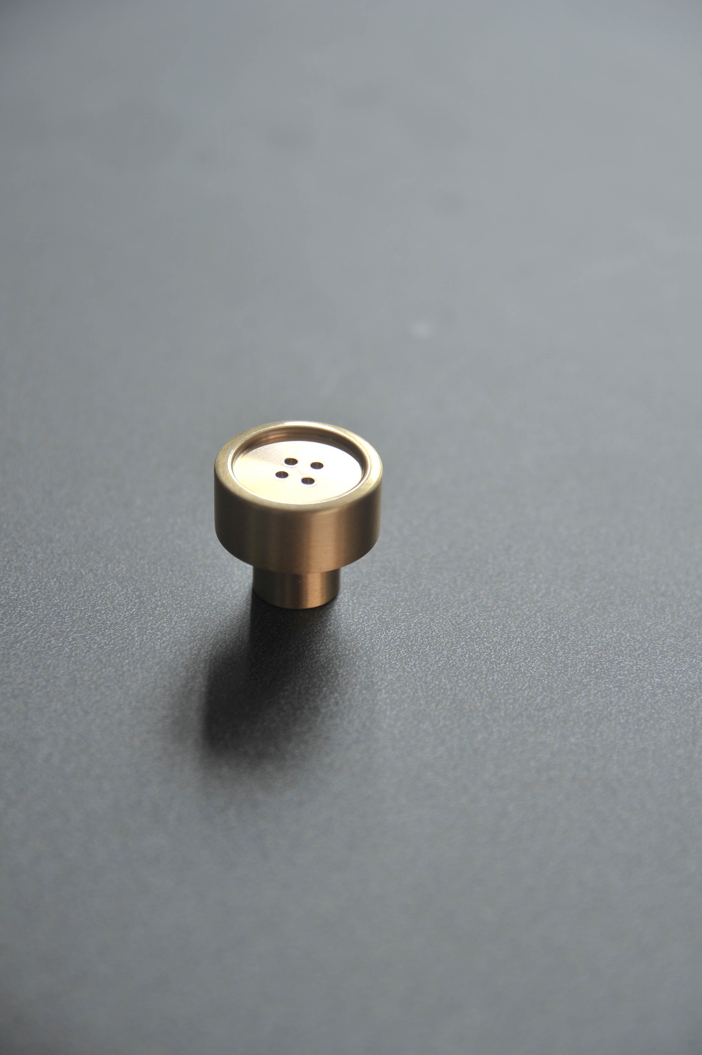 Dot Brass Button Knob (Set of 2)