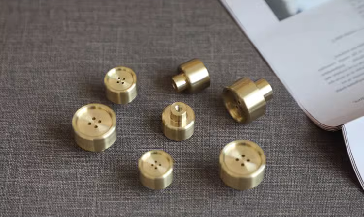 Dot Brass Button Knob (Set of 2)