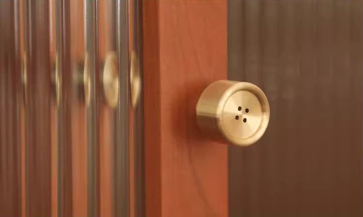 Dot Brass Button Knob (Set of 2)