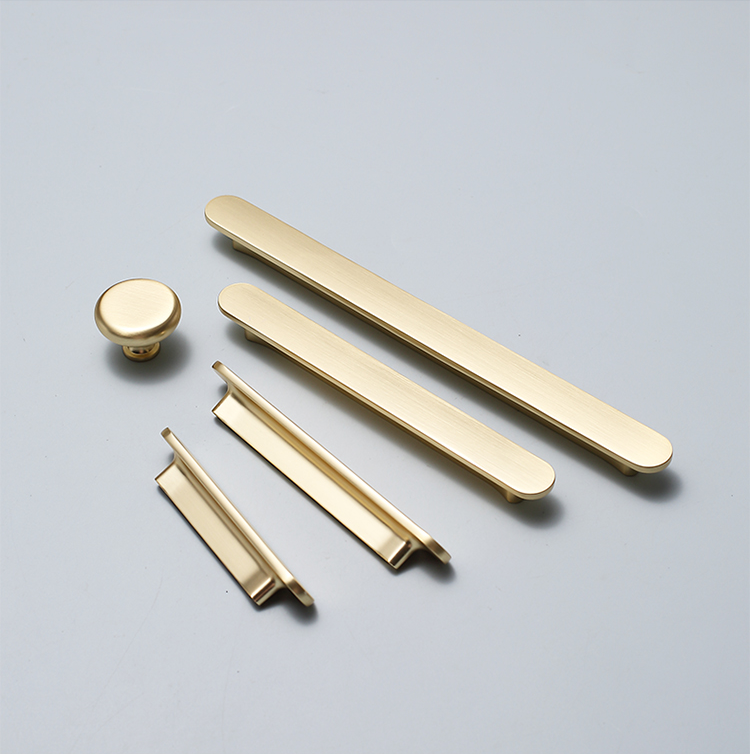 Lunar Collection Grip Single Pull Handle - Brass