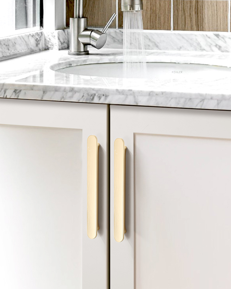 Lunar Collection Grip Single Pull Handle - Brass