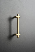 Calculus Rounded Long - Brass Furniture Knob Handle (Set of 2)
