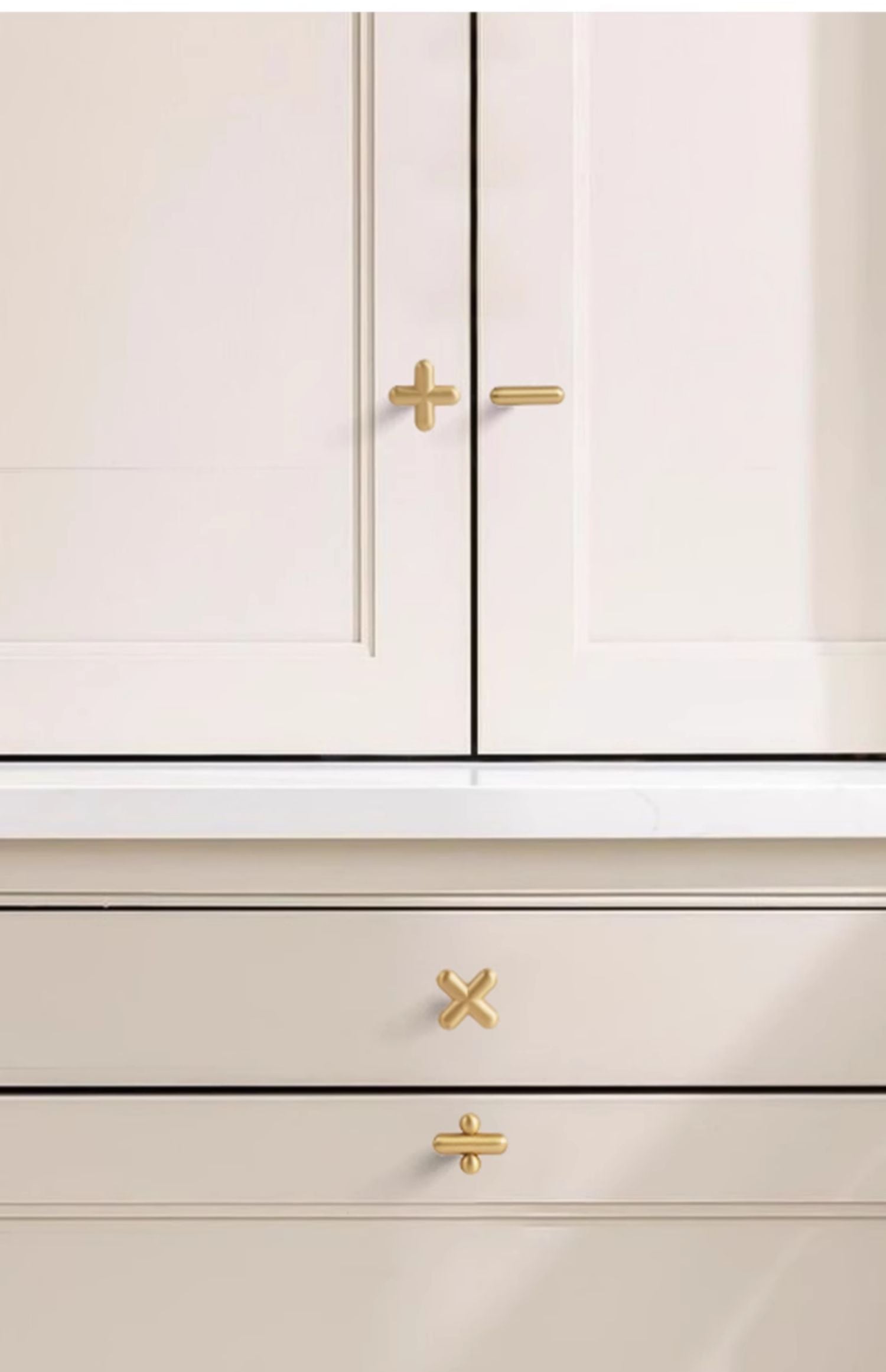 Calculus Rounded - Brass Furniture Knob Handle (Set of 2)