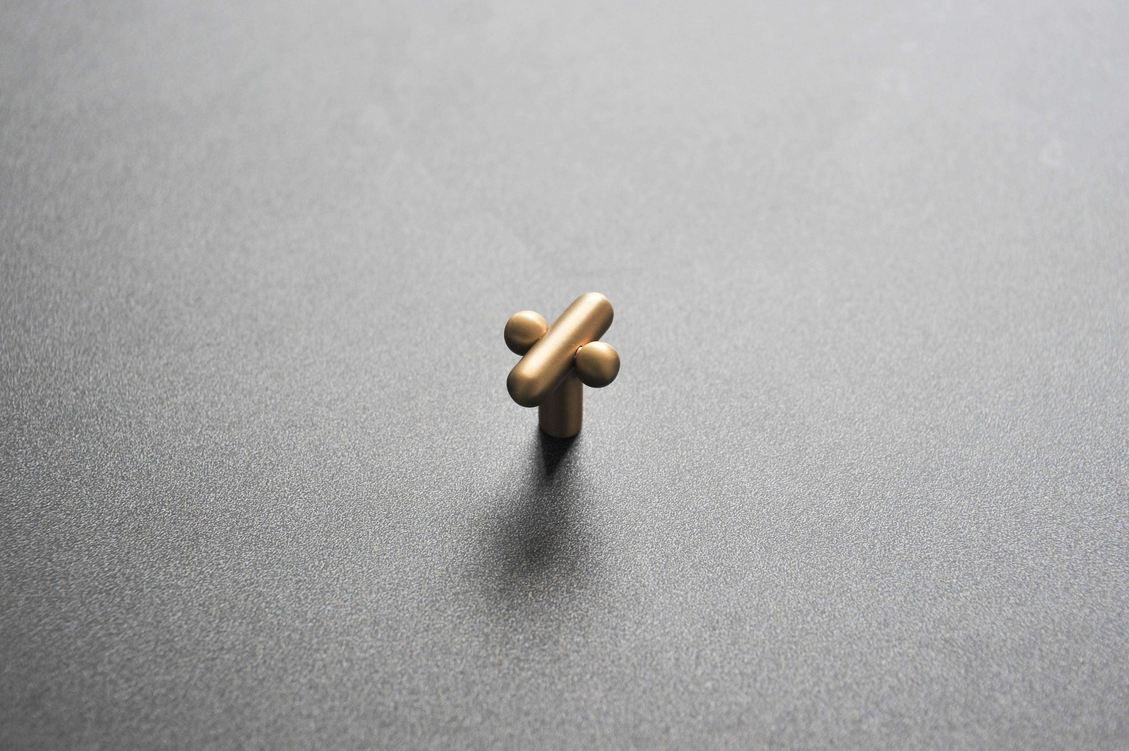 Calculus Rounded - Brass Furniture Knob Handle (Set of 2)