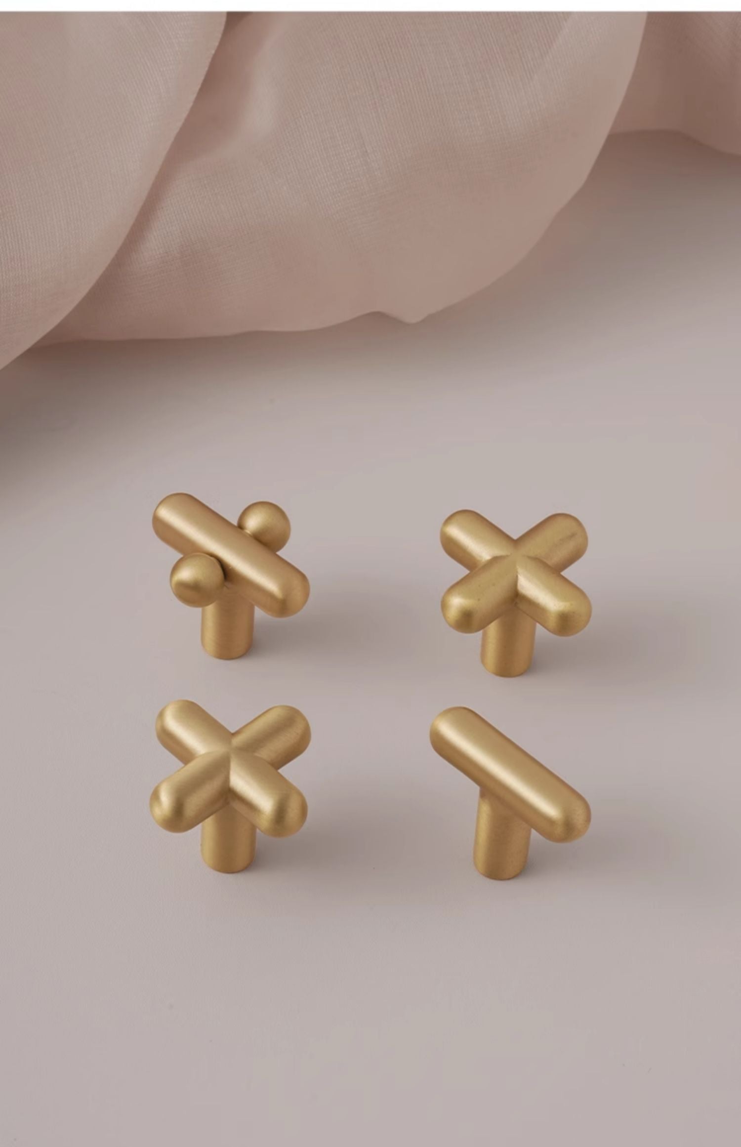 Calculus Rounded - Brass Furniture Knob Handle (Set of 2)