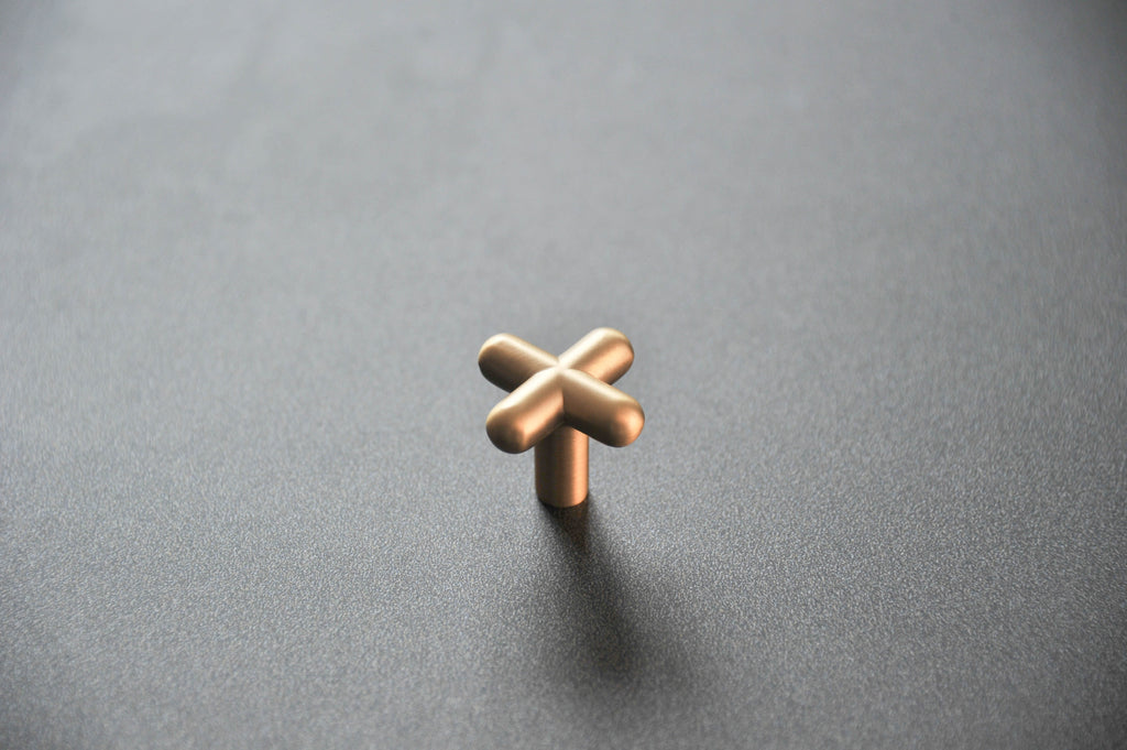 Calculus Rounded - Brass Furniture Knob Handle (Set of 2)