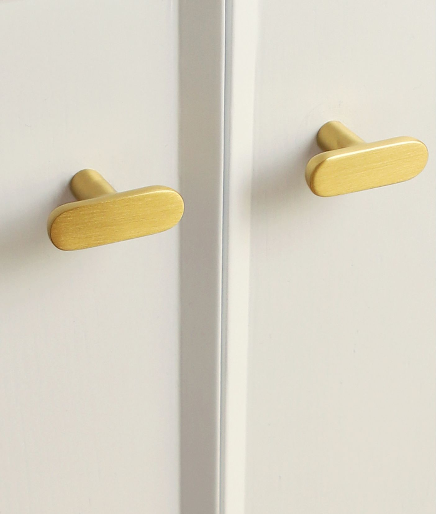 Calculus Flat - Brass Furniture Knob Handle (Set of 2)