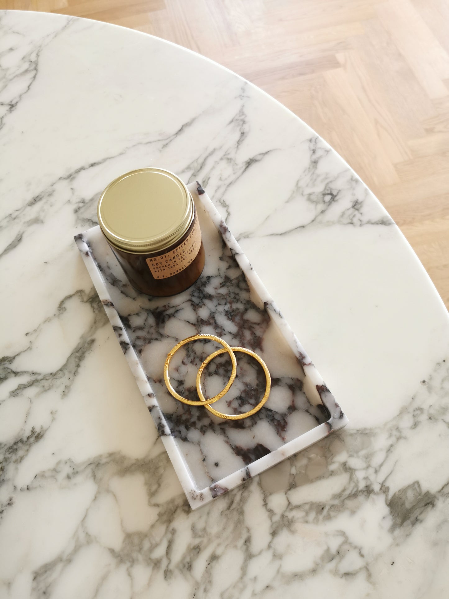 Aura Rectangular Marble Tray