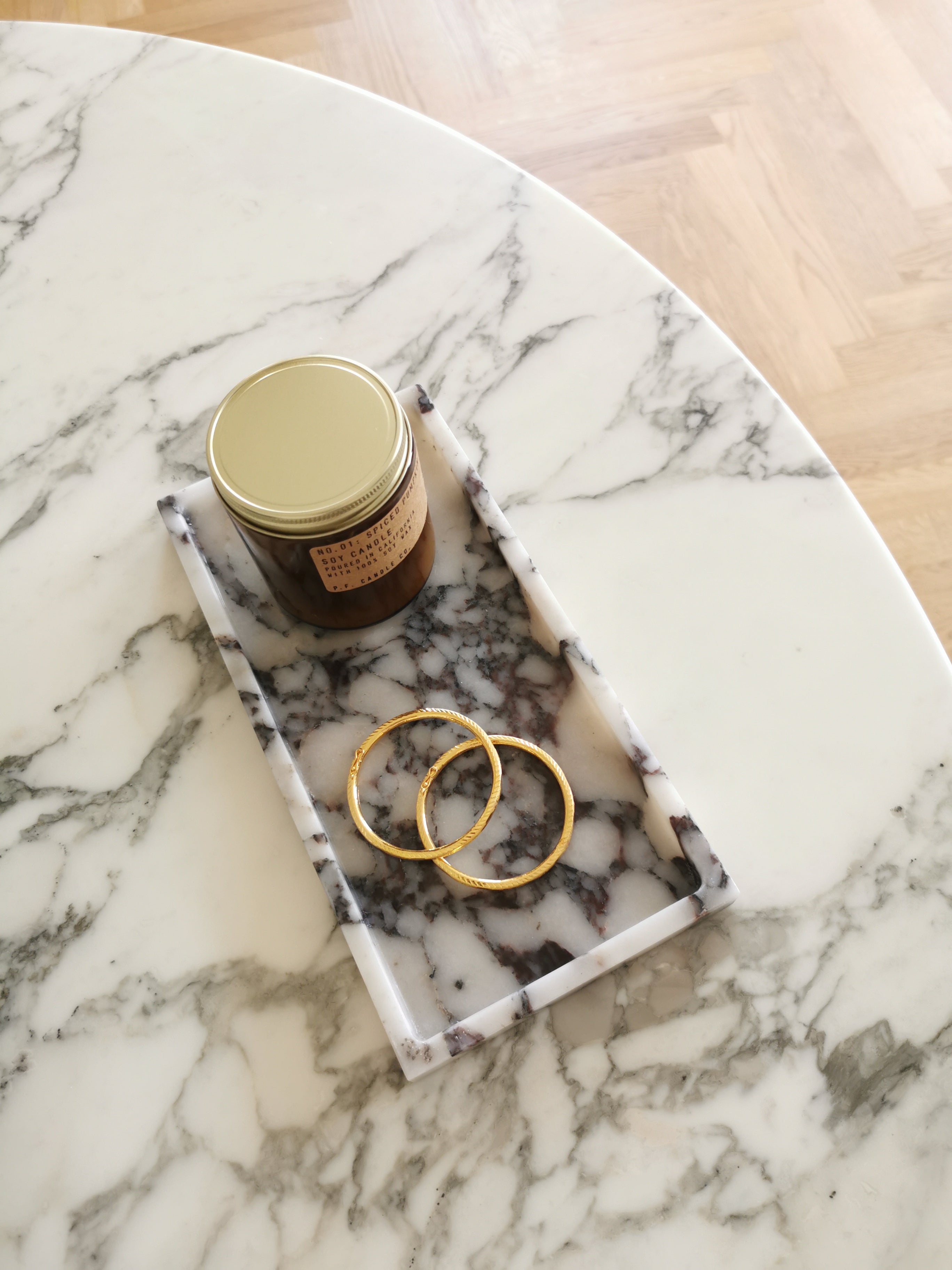 Aura Rectangular Marble Tray