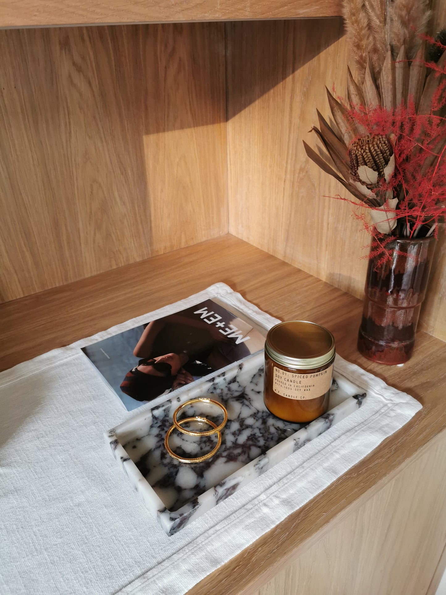 Aura Rectangular Marble Tray
