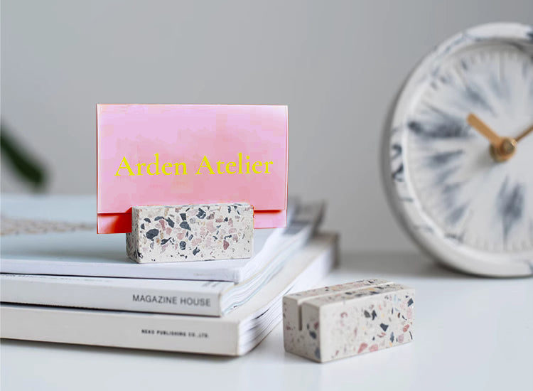 Vista Terrazzo Photo & Name Card Display Stand