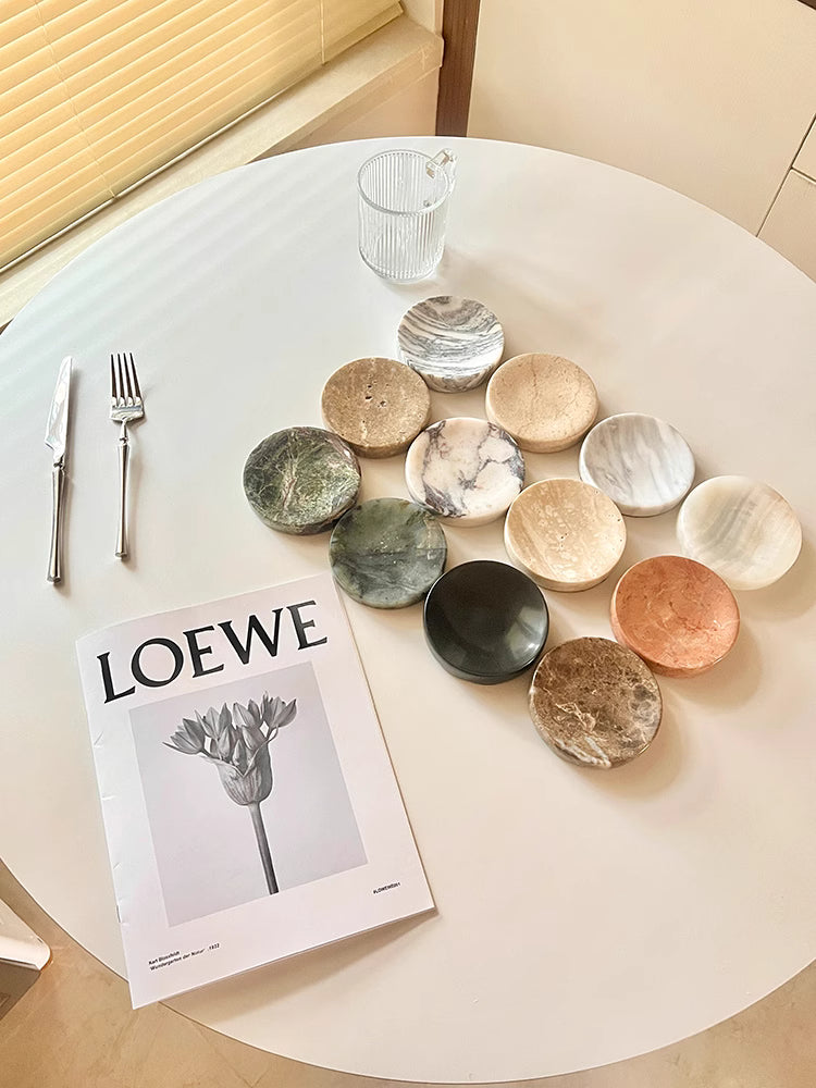 Serene Rounded Natural Marble Jewellery Tray