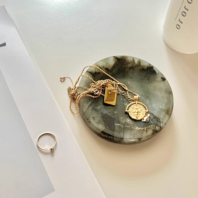 Serene Rounded Natural Marble Jewellery Tray