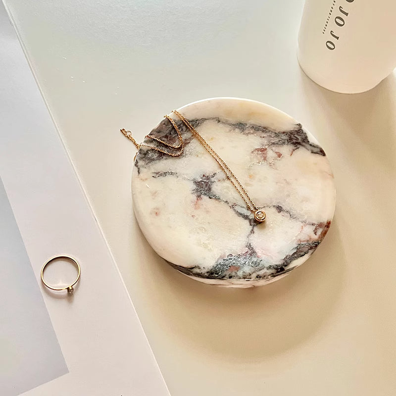 Serene Rounded Natural Marble Jewellery Tray