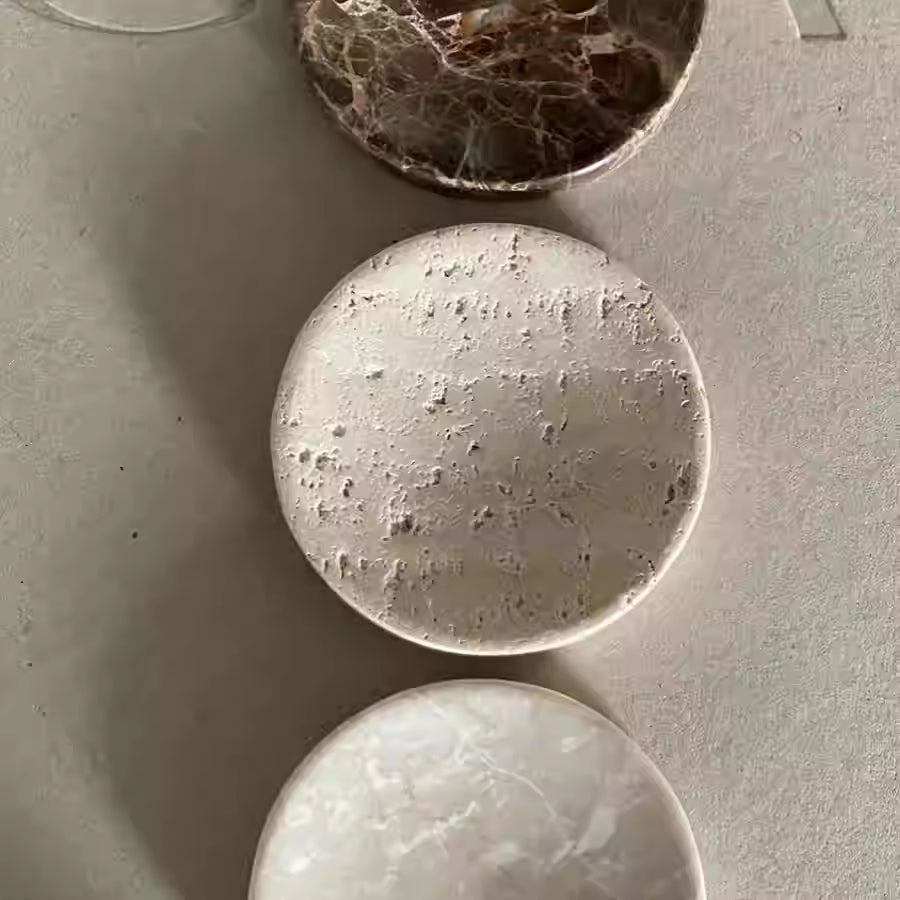 Serene Rounded Natural Marble Jewellery Tray