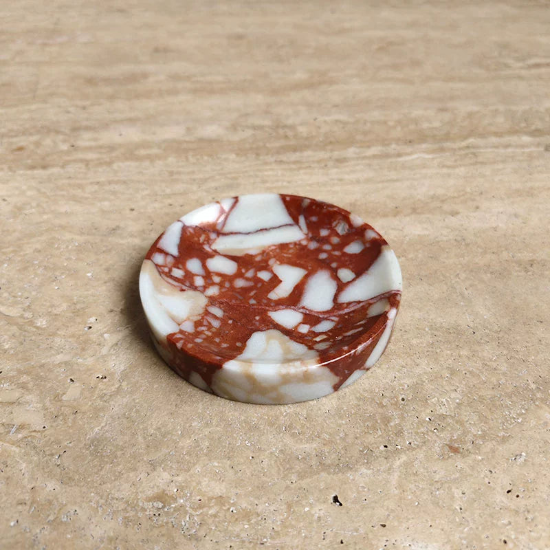 Serene Rounded Natural Marble Jewellery Tray