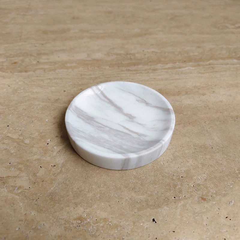 Serene Rounded Natural Marble Jewellery Tray