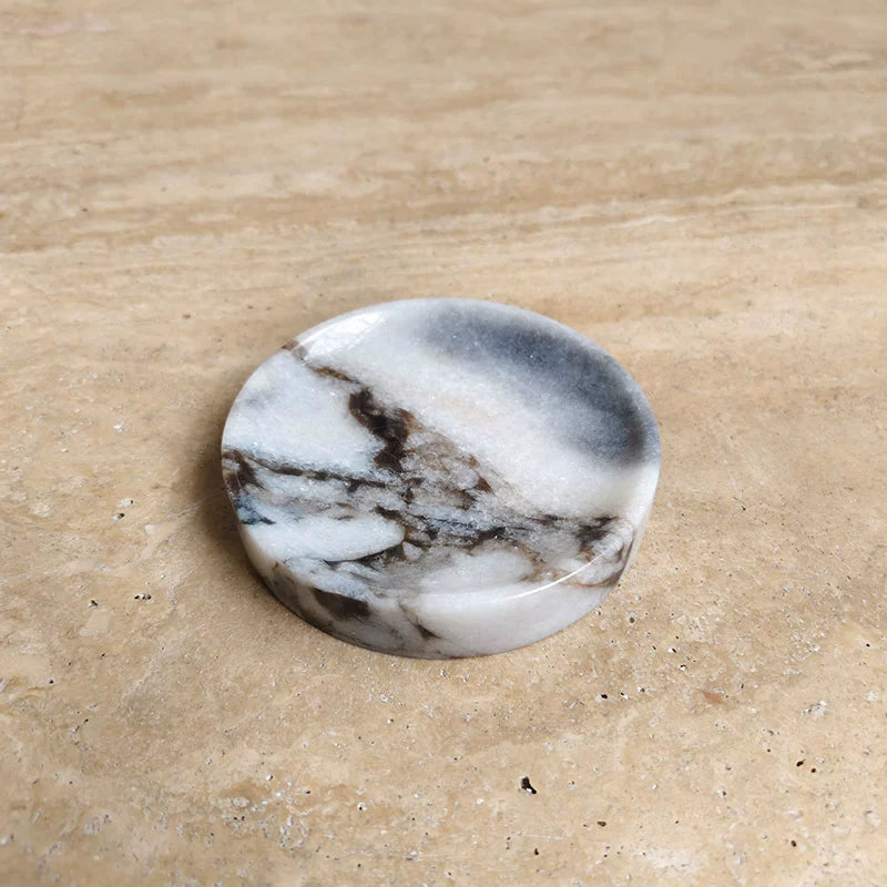 Serene Rounded Natural Marble Jewellery Tray
