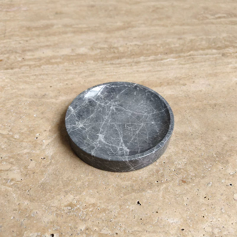 Serene Rounded Natural Marble Jewellery Tray