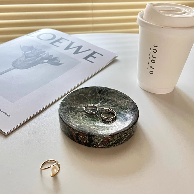 Serene Rounded Natural Marble Jewellery Tray