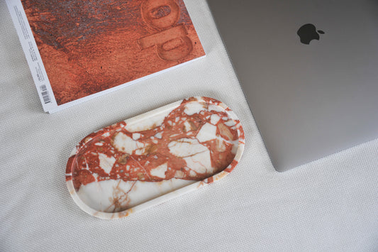 Cosmo Collection Bulgari Red Rounded Marble Tray
