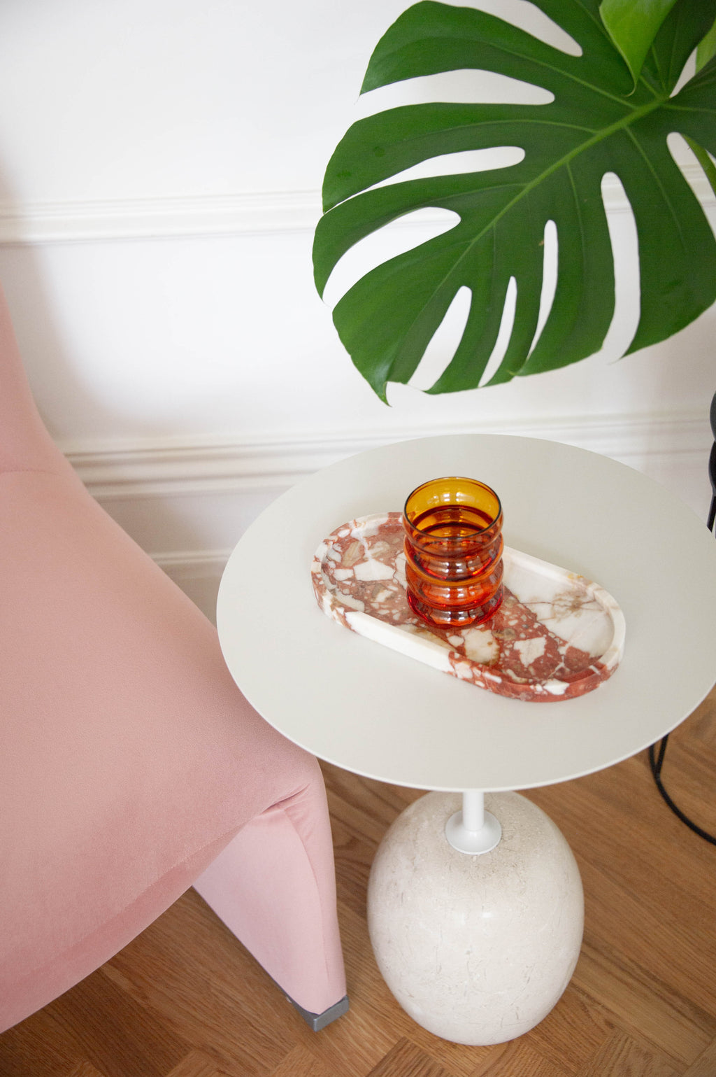 Cosmo Collection Bulgari Red Rounded Marble Tray