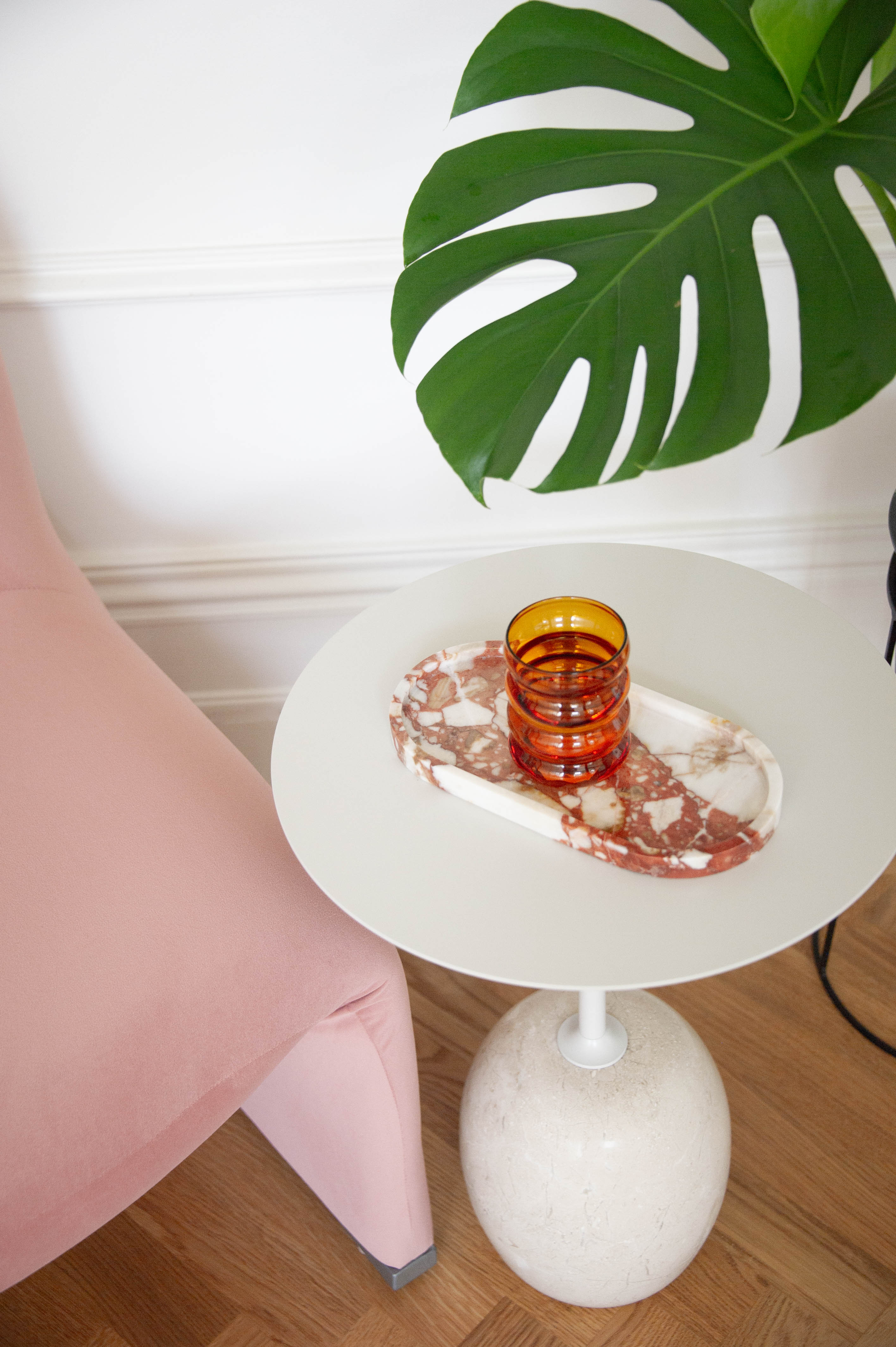 Cosmo Collection Bulgari Red Rounded Marble Tray