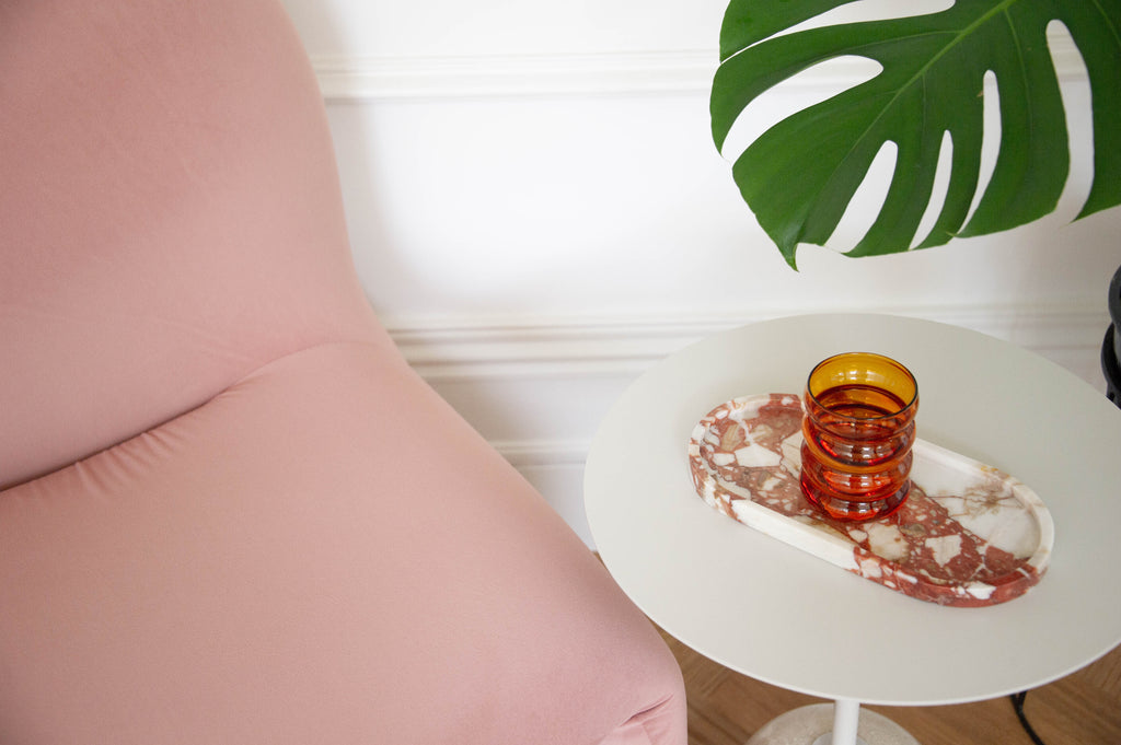 Cosmo Collection Bulgari Red Rounded Marble Tray