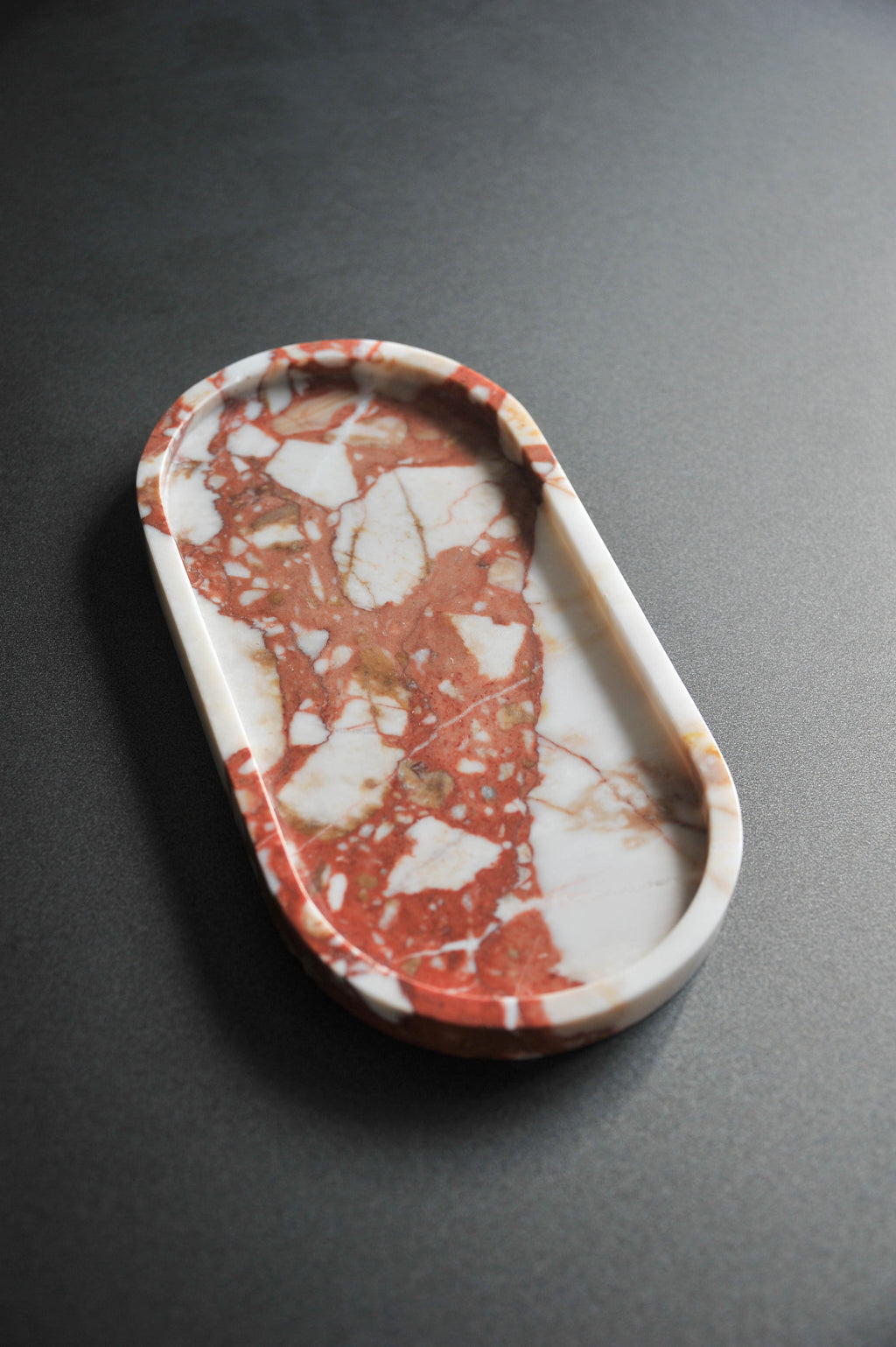 Cosmo Collection Bulgari Red Rounded Marble Tray