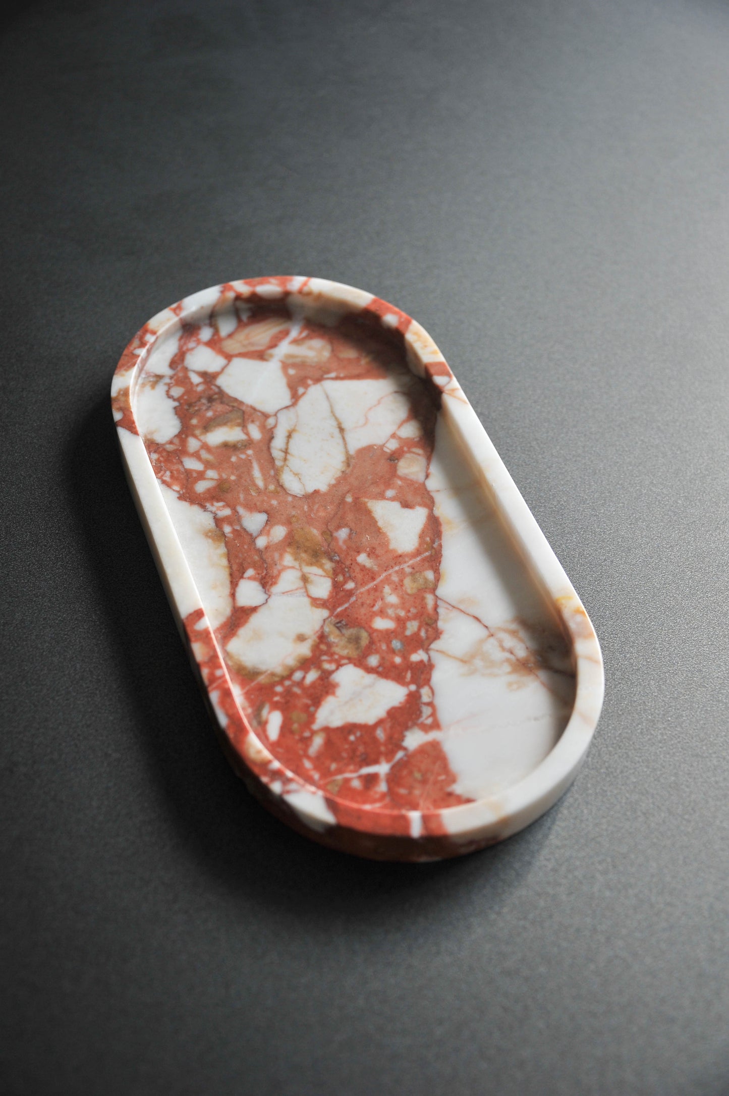 Cosmo Collection Bulgari Red Rounded Marble Tray