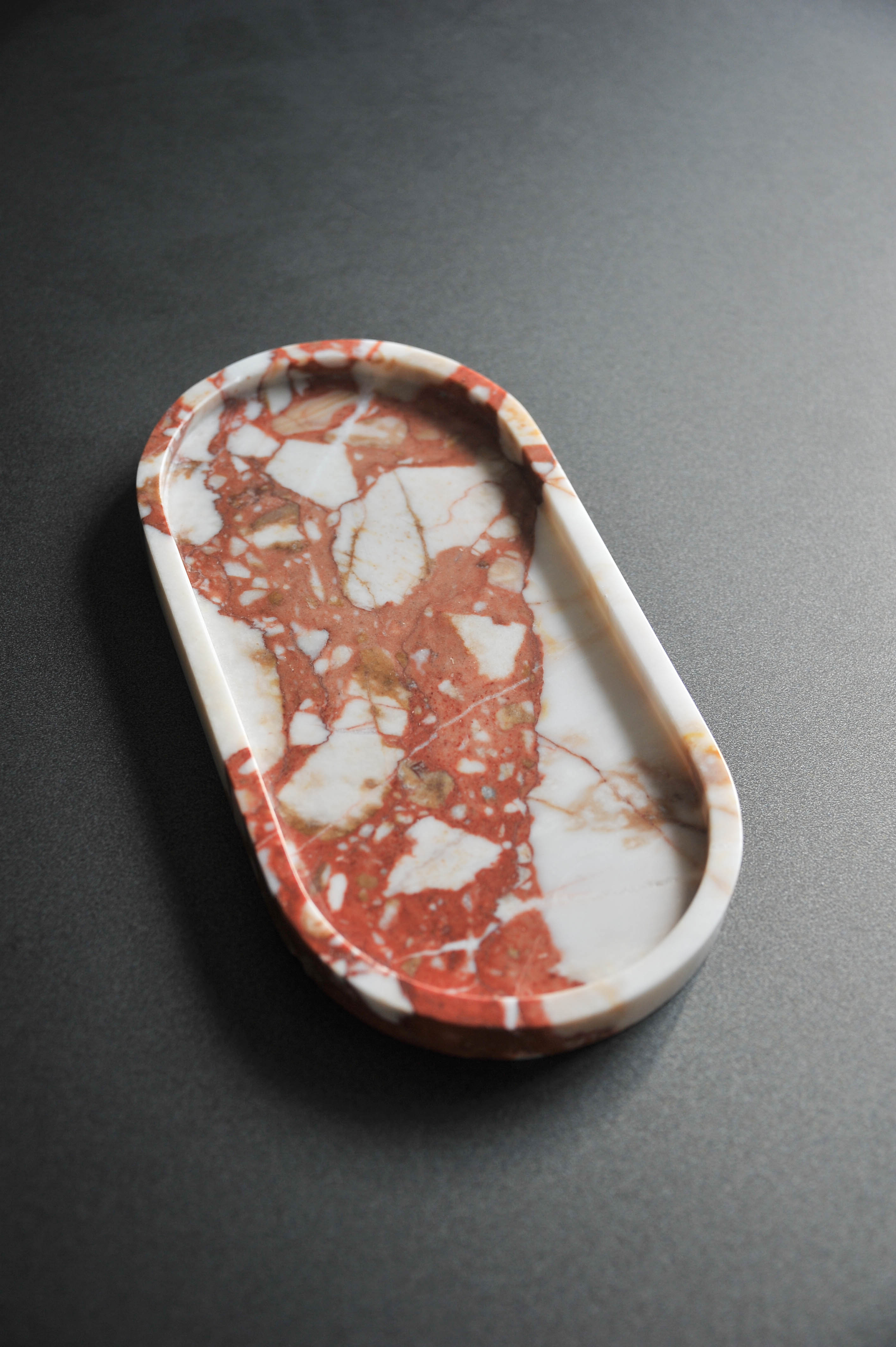 Cosmo Collection Bulgari Red Rounded Marble Tray