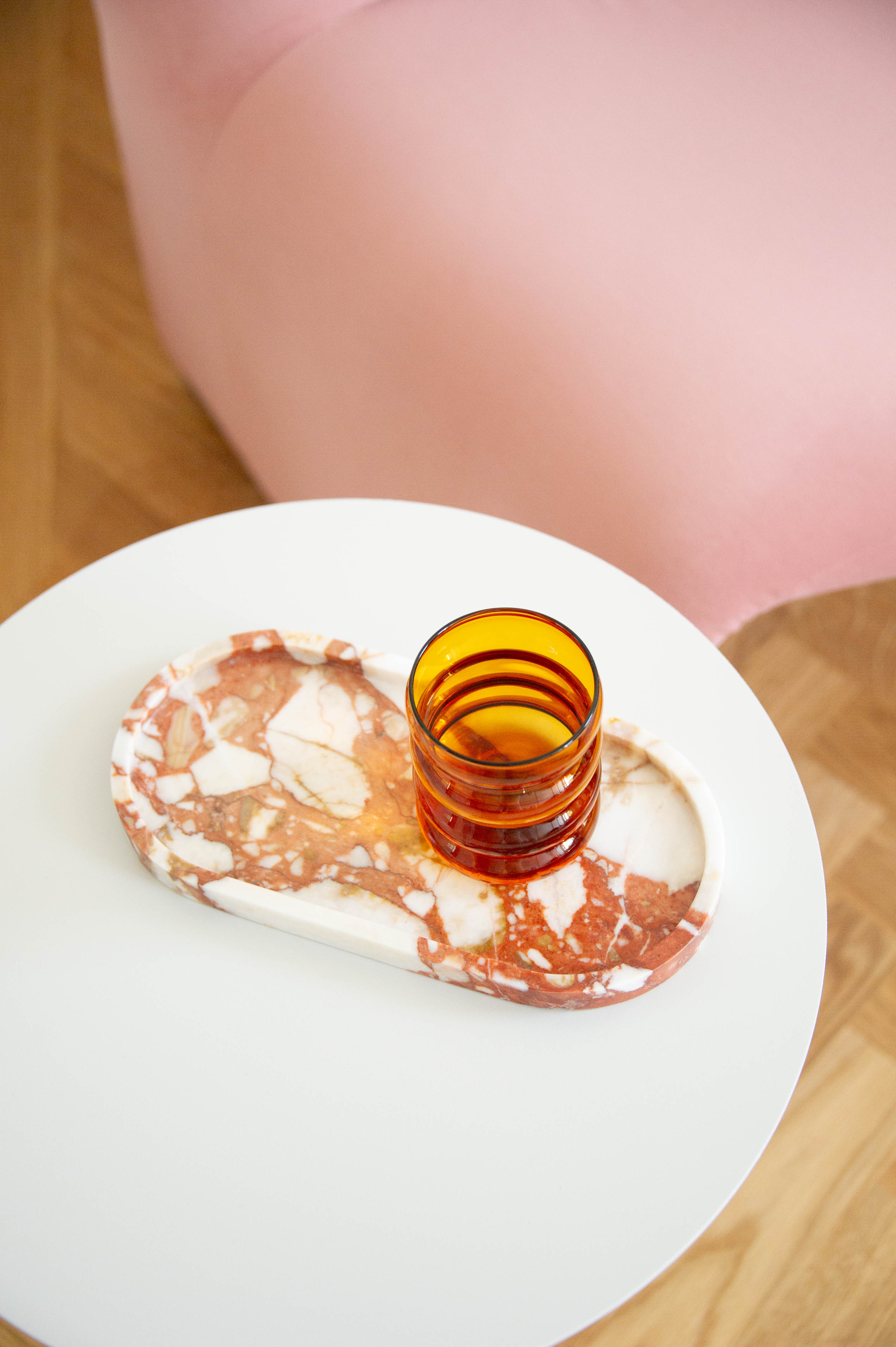 Cosmo Collection Bulgari Red Rounded Marble Tray