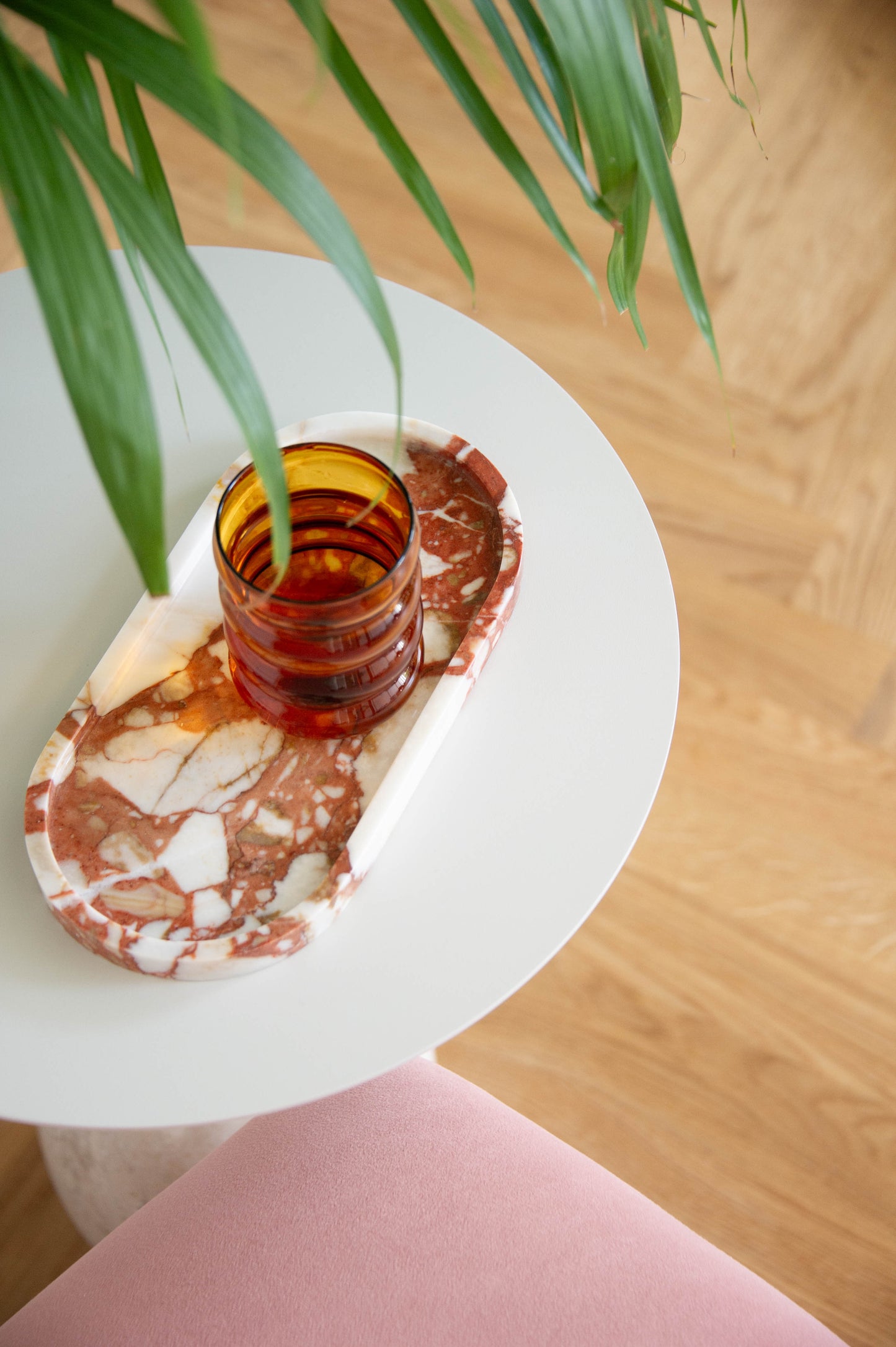 Cosmo Collection Bulgari Red Rounded Marble Tray