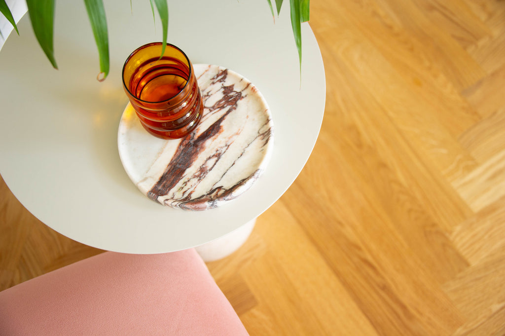 Cosmo Collection Calacatta Viola Circular Marble Tray