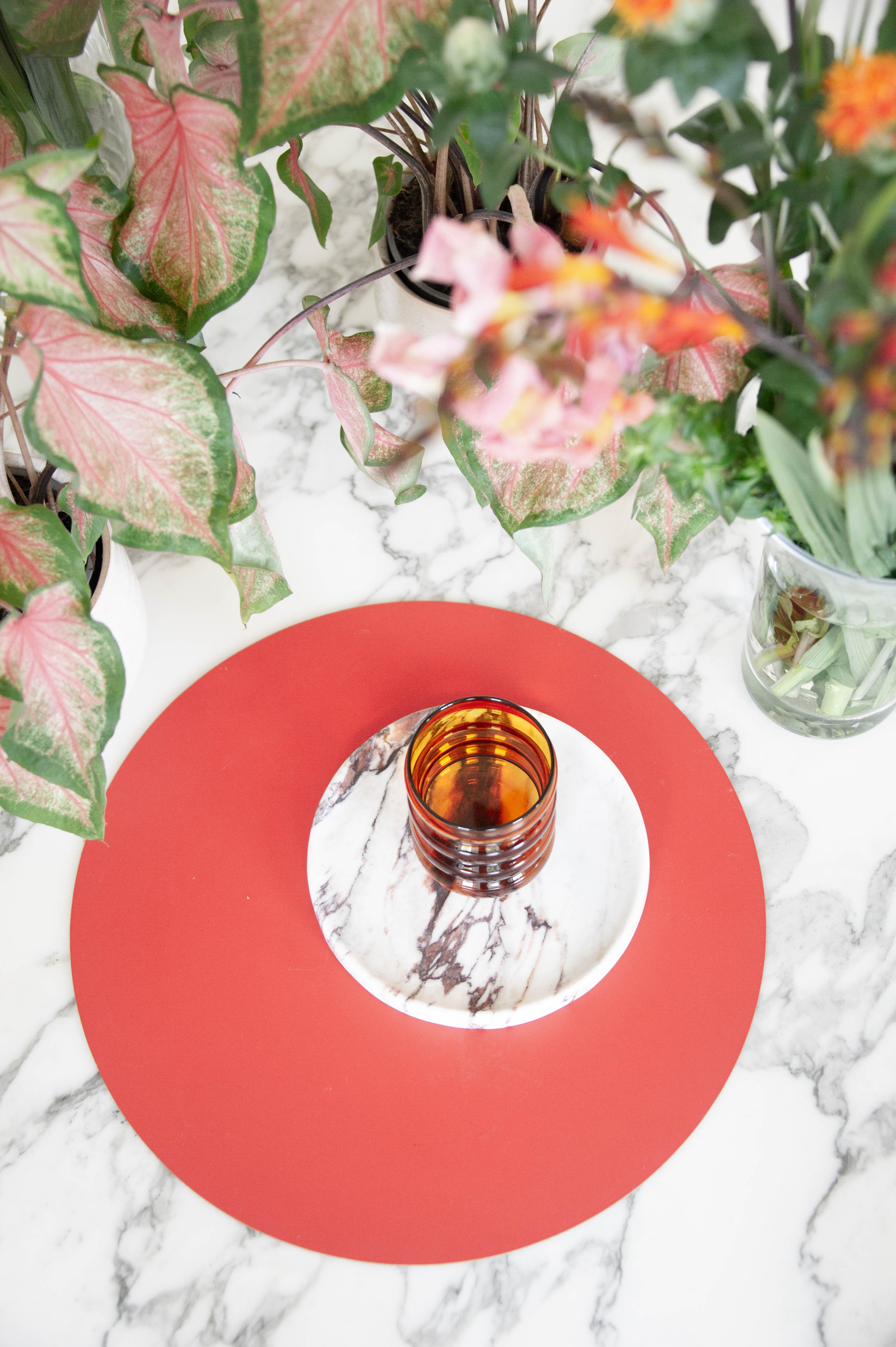 Cosmo Collection Calacatta Viola Circular Marble Tray