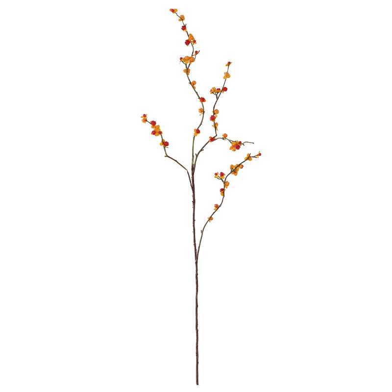 Orbiform Amber Vase with Faux Oriental Bittersweet