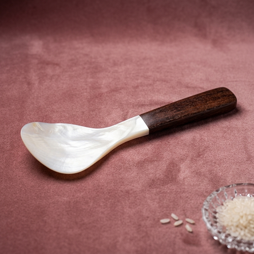 Aurora Mother of Pearl Rice Spoon with Burmese Rosewood Handle