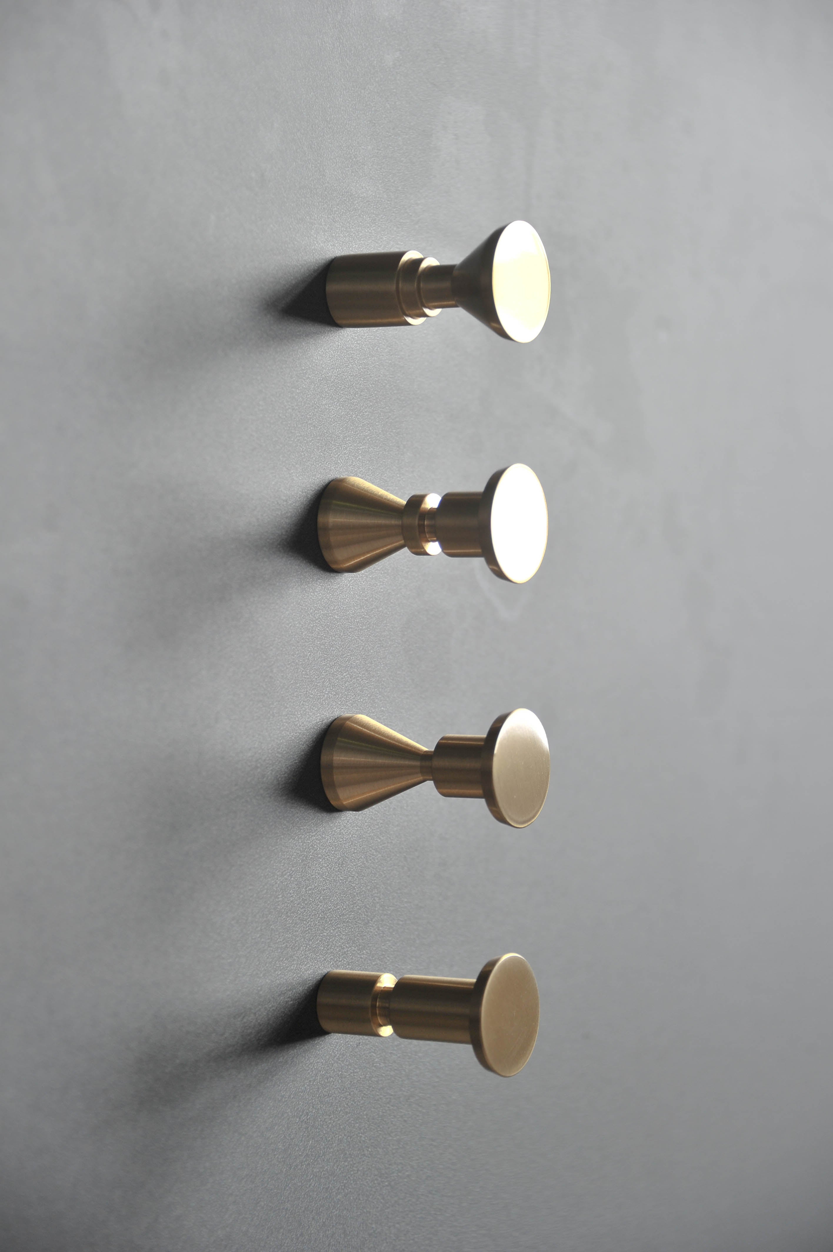 Art DECO Minimalist - Brass Wall Hanger Knob Handle (Set of 2)