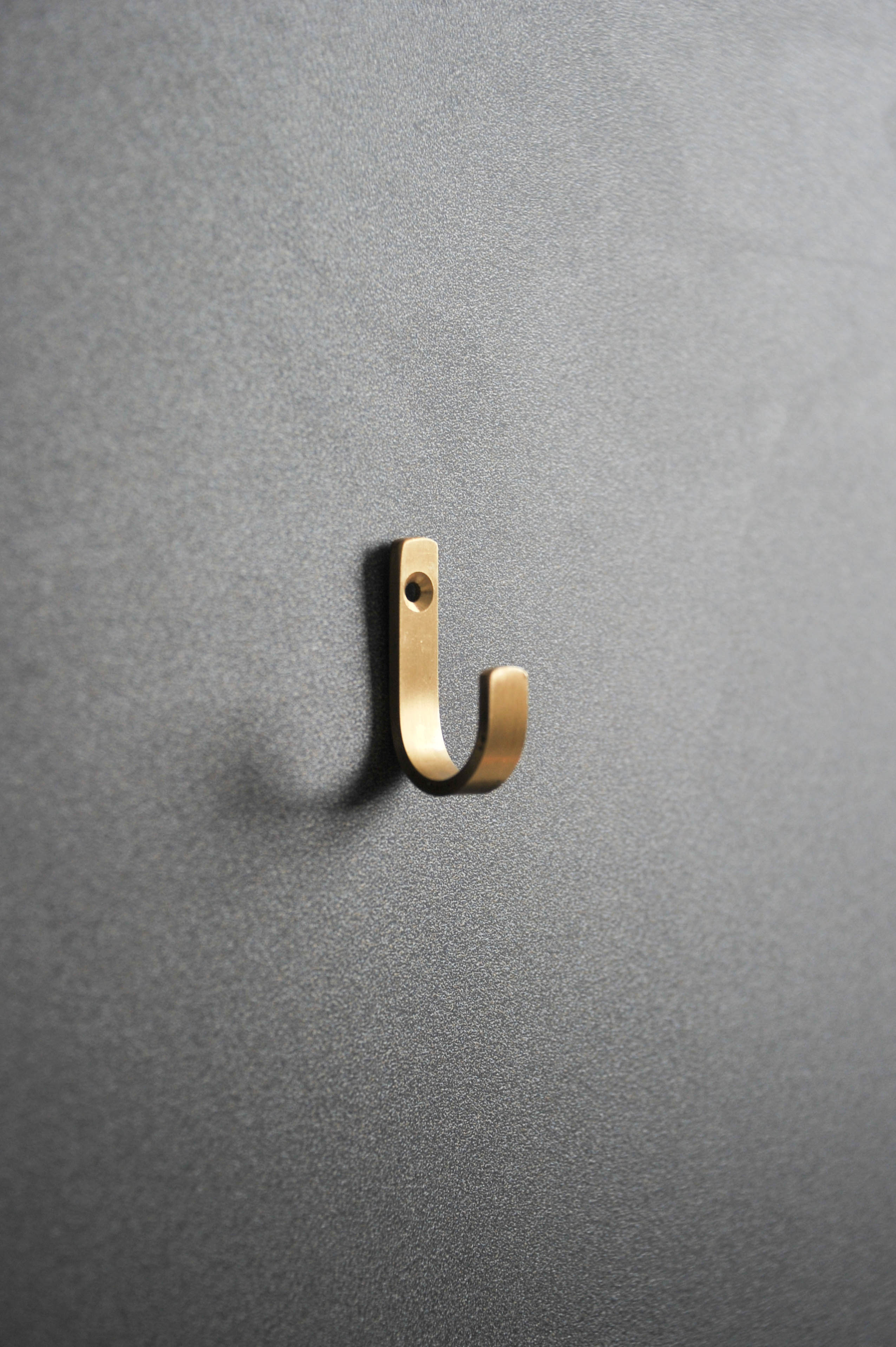 Core Minimalist - Brass Wall Hanging Hook (Set of 2)